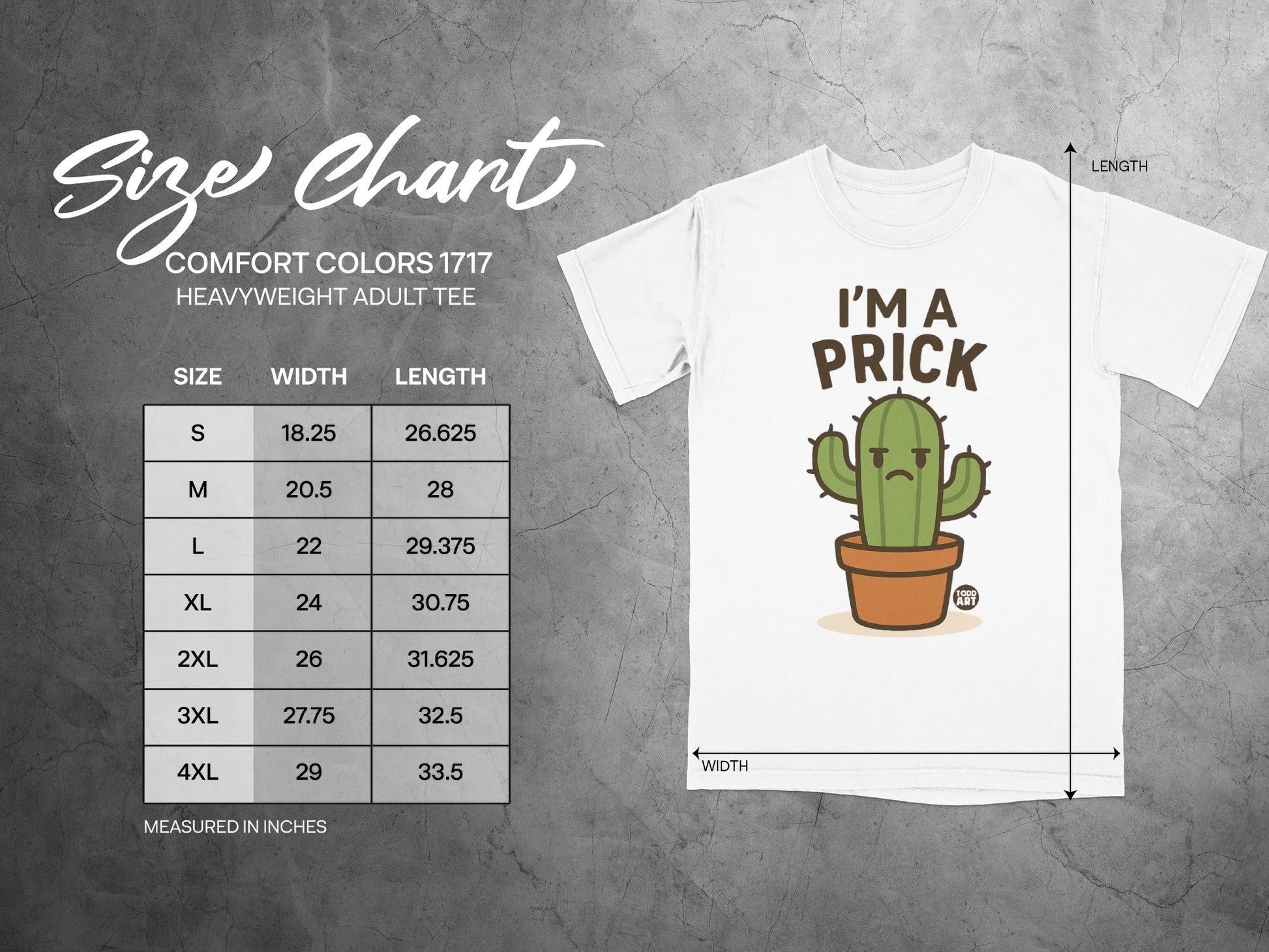 I'm A Prick Cactus Graphic Heavyweight Adult Tee