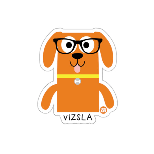 Cute Vizsla with Glasses Character Sticker