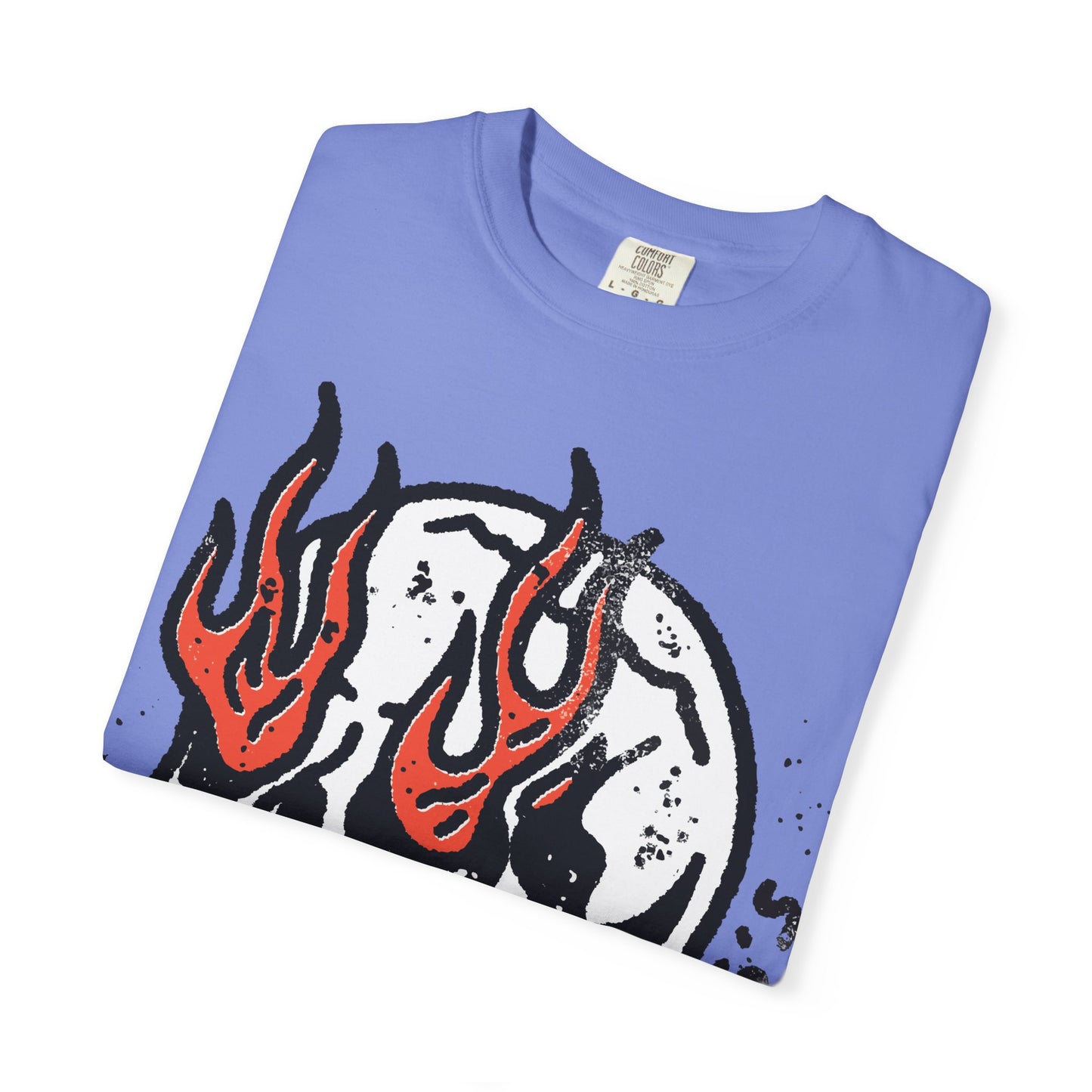 Everything's Fine Skull T-Shirt — Flaming Eye Skull Graphic Tee