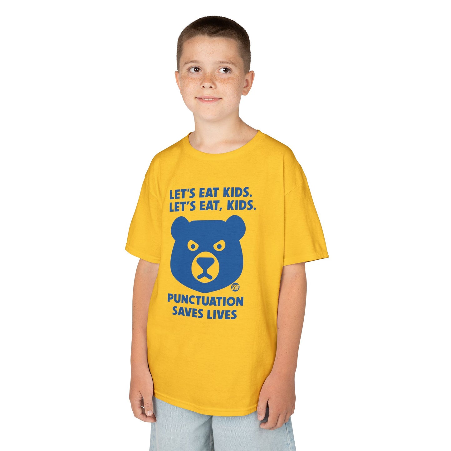 Let's Eat Kids Punctuation Saves Lives Tee Shirt
