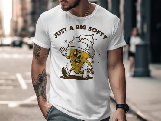 Just A Big Softy Ice Cream Cone Graphic T-Shirt