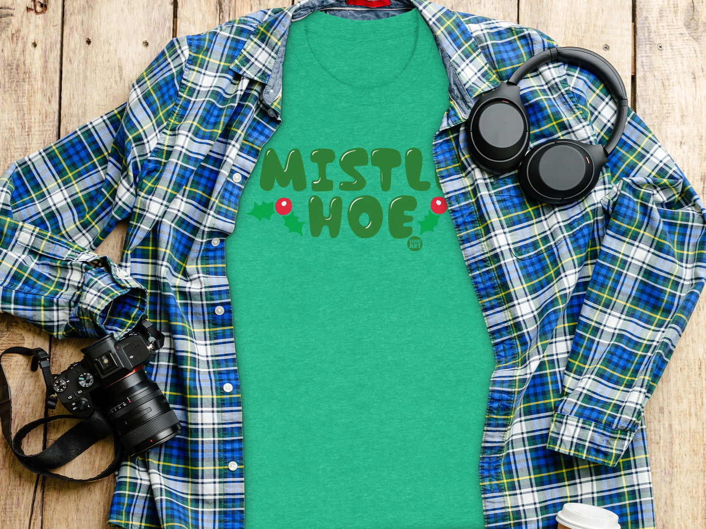 Festive Green Christmas Graphic Tee Fashion Statement