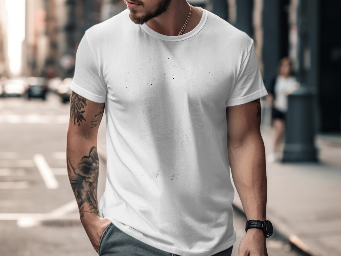 Urban Casual White Short Sleeve T-Shirt for Men