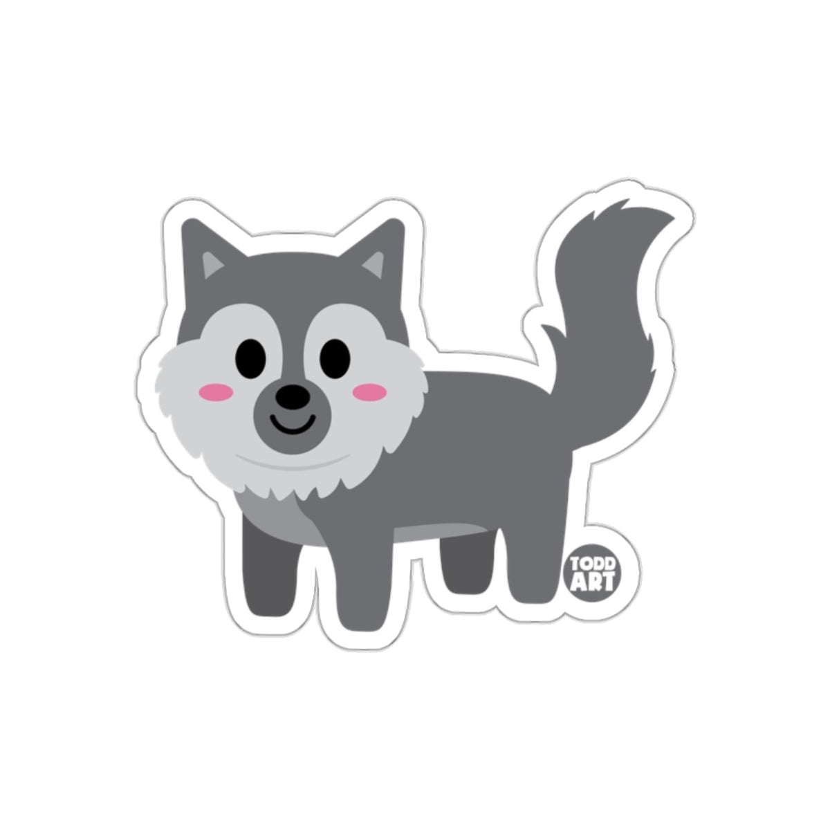 Cute Cartoon Wolf Illustration Sticker Pack