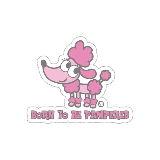 Born To Be Pampered Poodle Cartoon Illustration Sticker