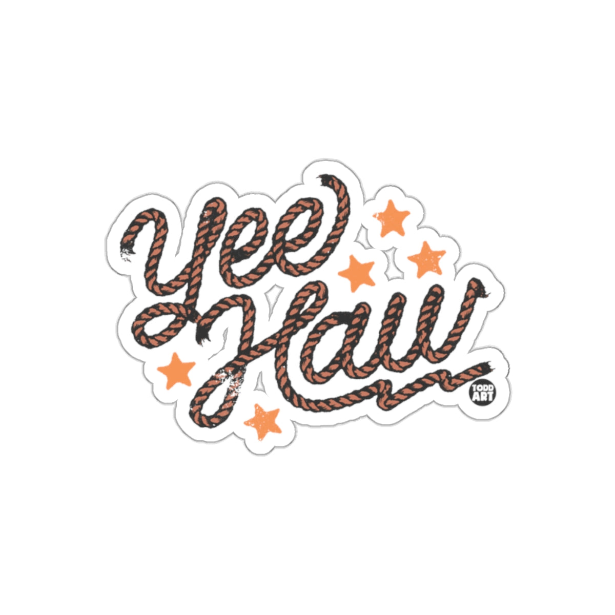 Yee Haw Rope and Stars Illustration Sticker