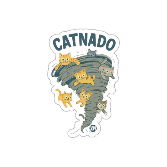 Catnado With Flying Felines Funny Cat Pun Design Stickers