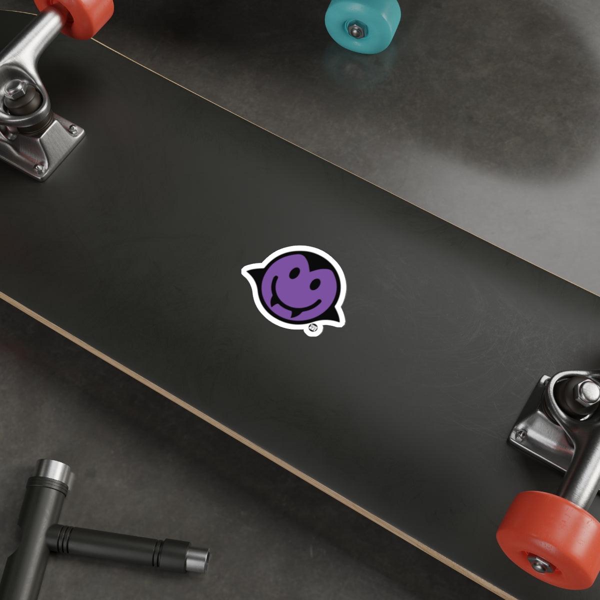 Purple Smiling Face Cartoon Sticker for Skateboard Decals