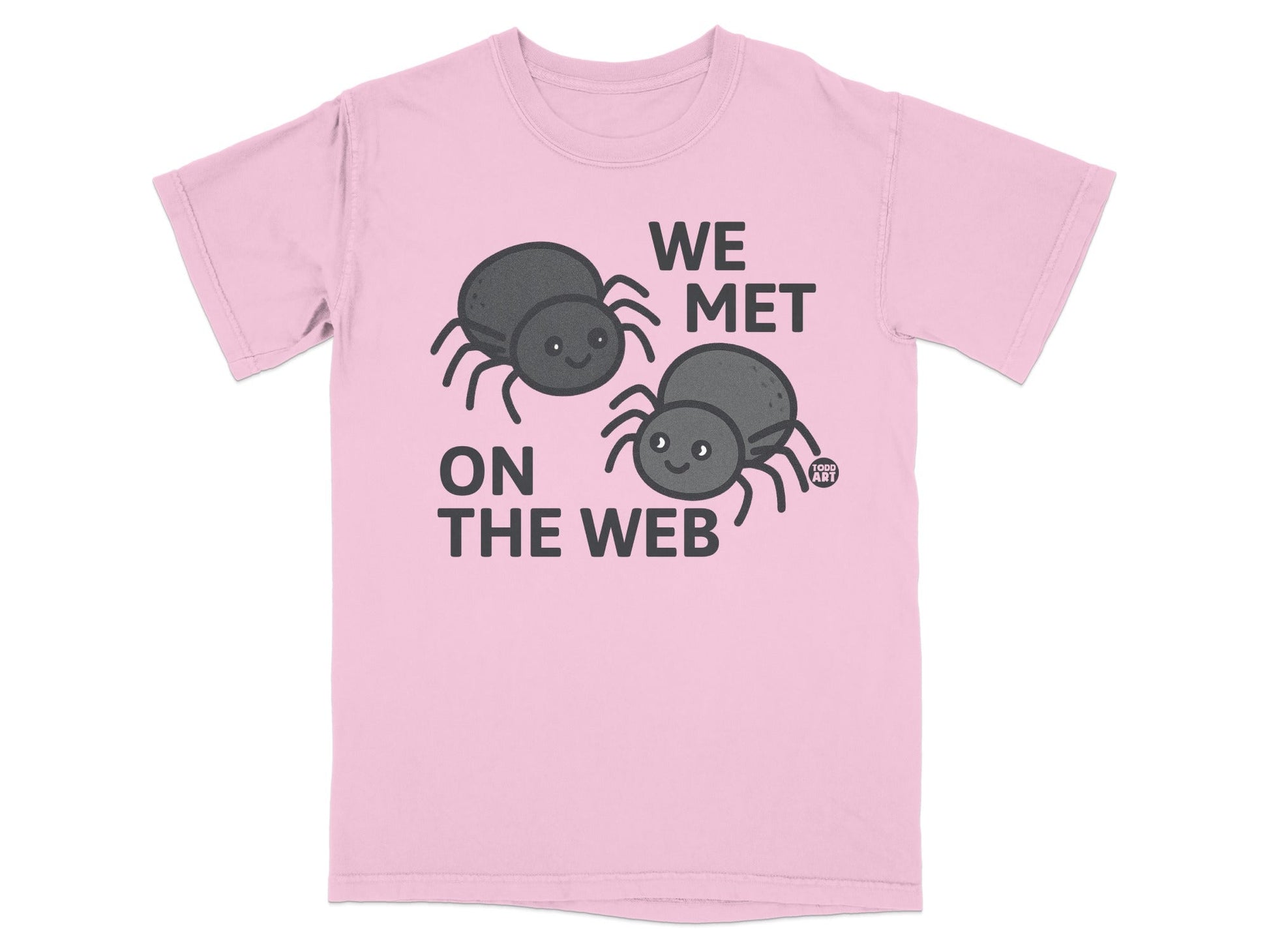 We Met On The Web Cute Spiders Graphic T-shirt