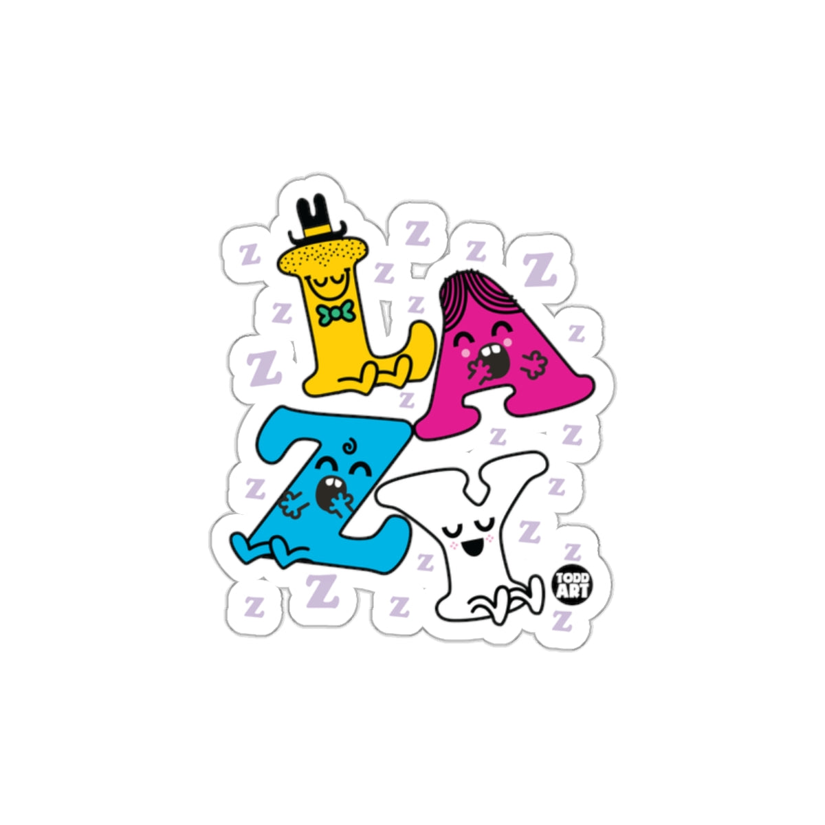 Colorful Letters LAZY Art Sticker for Relaxation Use