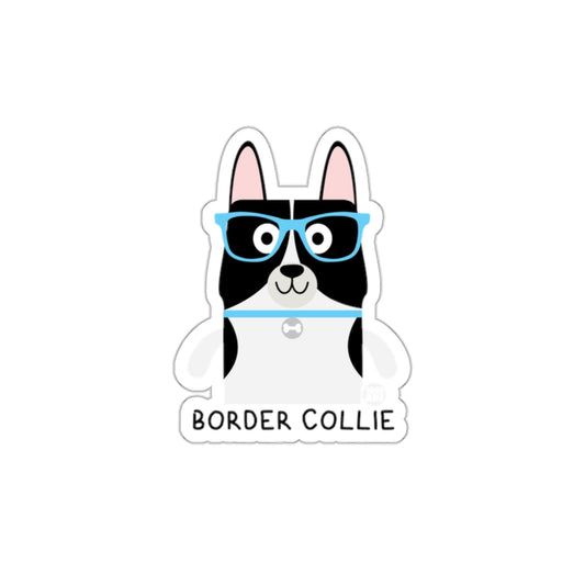 Cute Border Collie Sticker with Glasses Design
