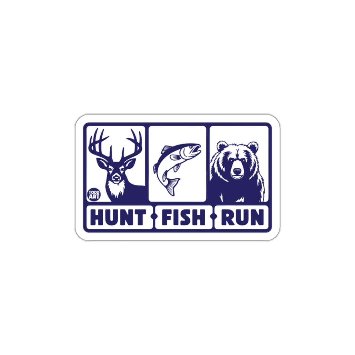 Hunt Fish Run Outdoors Themed Sticker Product