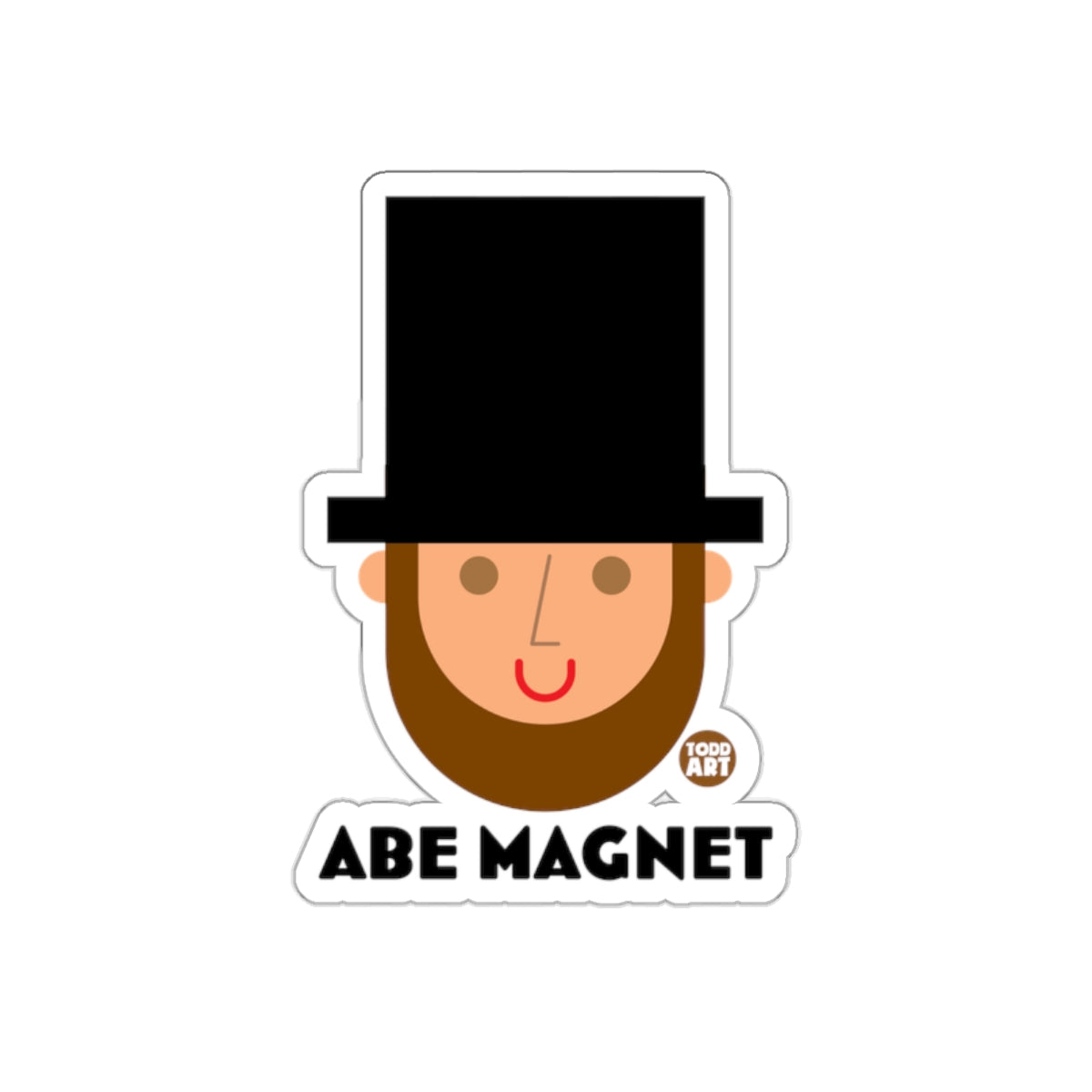 Cute Abe Cartoon with Hat Character Magnet