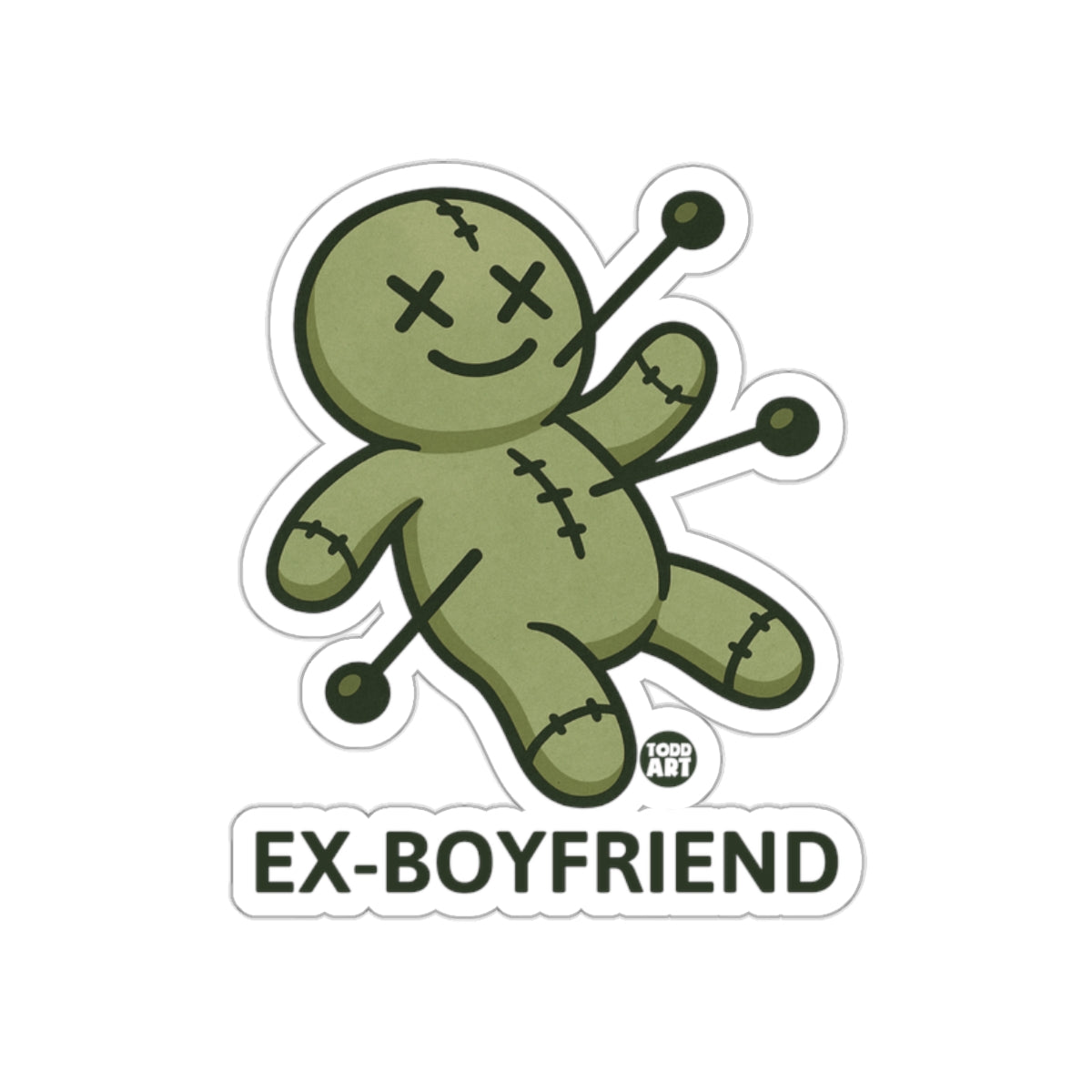 Ex-Boyfriend Voodoo Doll with Pins Funny Sticker