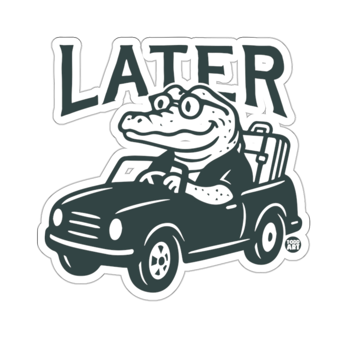LATER Alligator Driving Convertible Car Fun 
