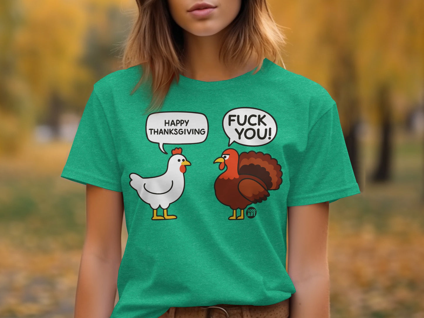 Funny Chicken and Turkey Thanksgiving T-Shirt
