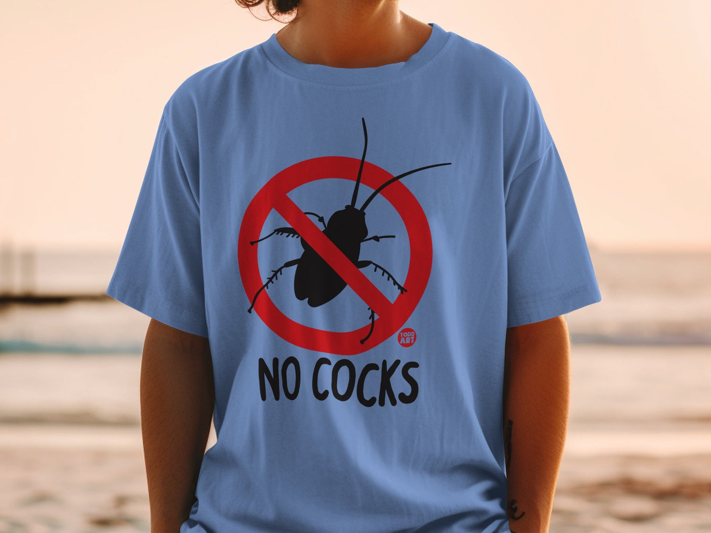 Funny No Cocks Unisex Graphic T-Shirt Anti Roach Design