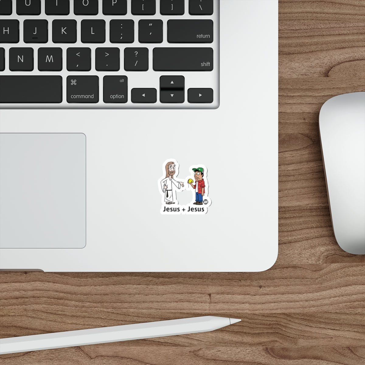 Jesus + Jesus Humorous Cartoon Sticker for Laptops