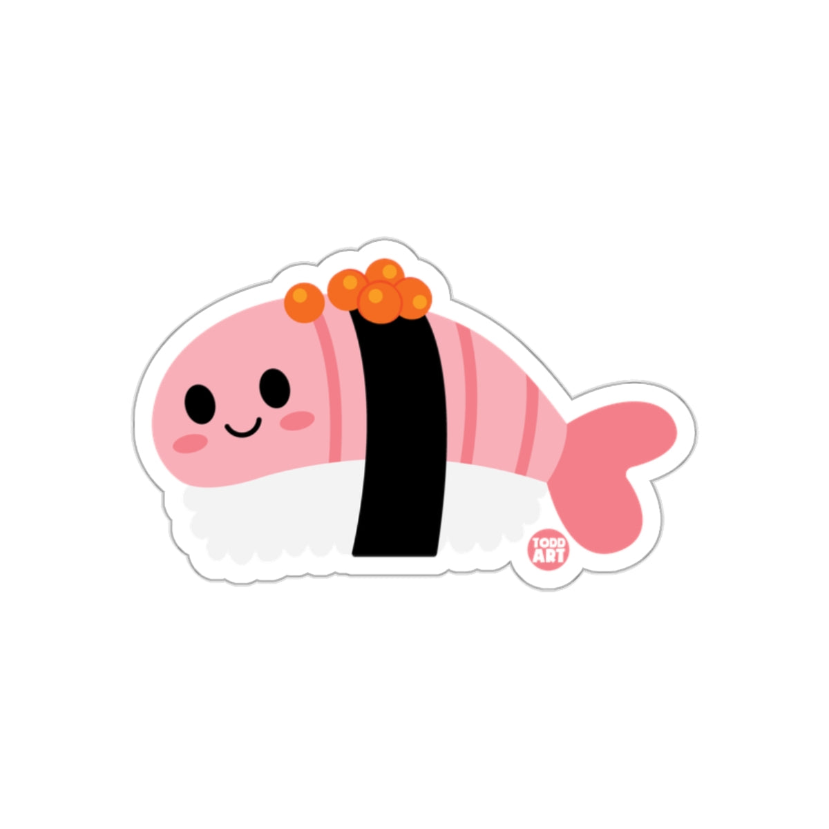 Kawaii Cute Sushi Roll Sticker Cartoon Food Art Sticker