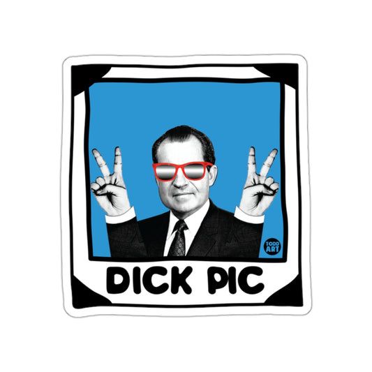Political Humor Dick Pic Art Sticker With Glasses