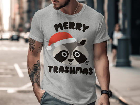 Merry Trashmas Raccoon Wearing Santa Hat Shirt