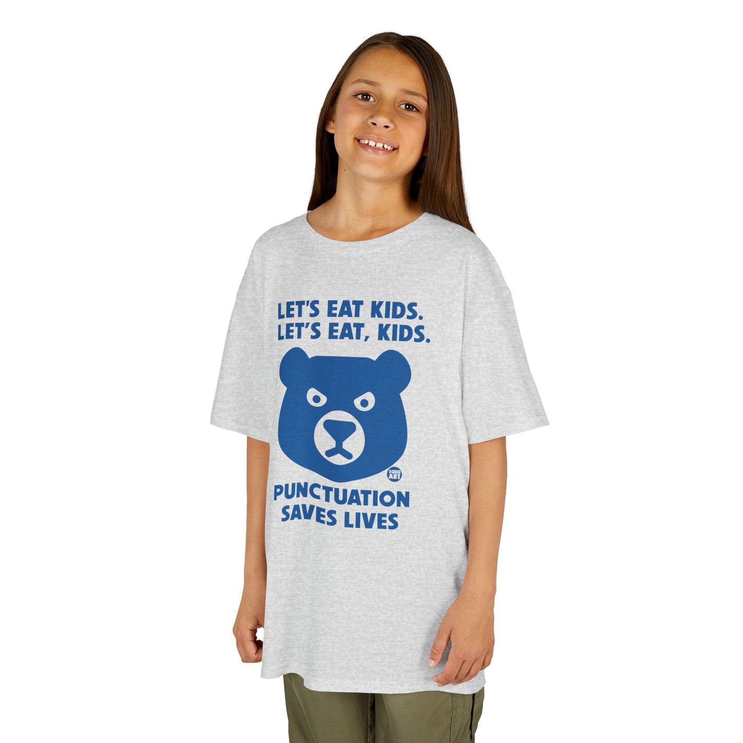 Let's Eat Kids Punctuation Saves Lives Tee Shirt
