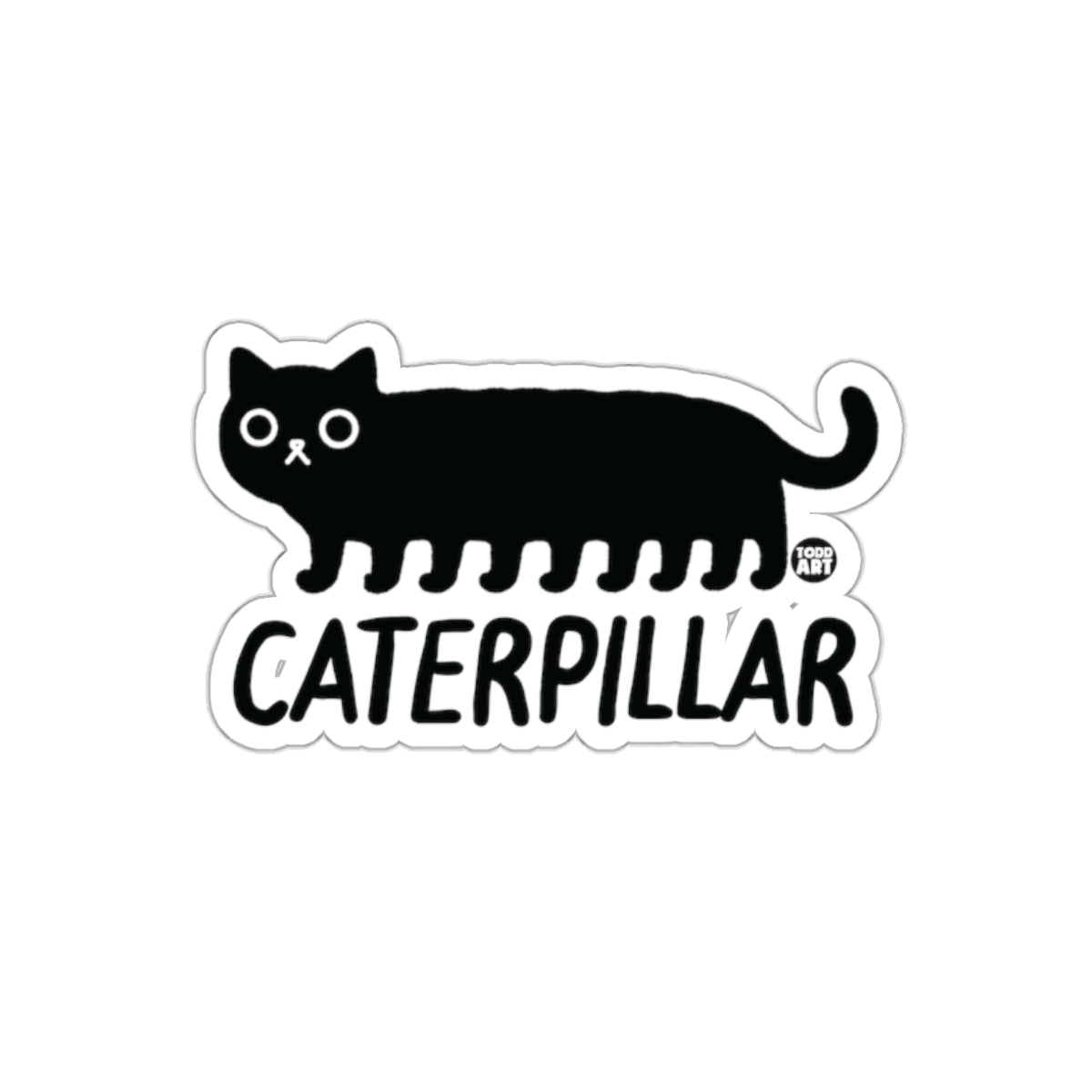 Funny Cat Caterpillar Todd Art Illustration Stickers