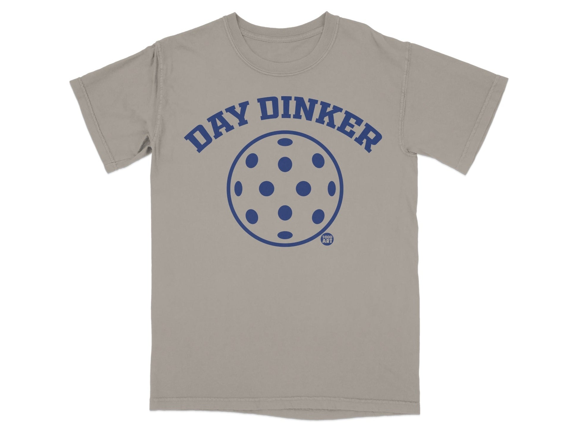 Grey t-shirt with "DAY DINKER" and a pickleball graphic.