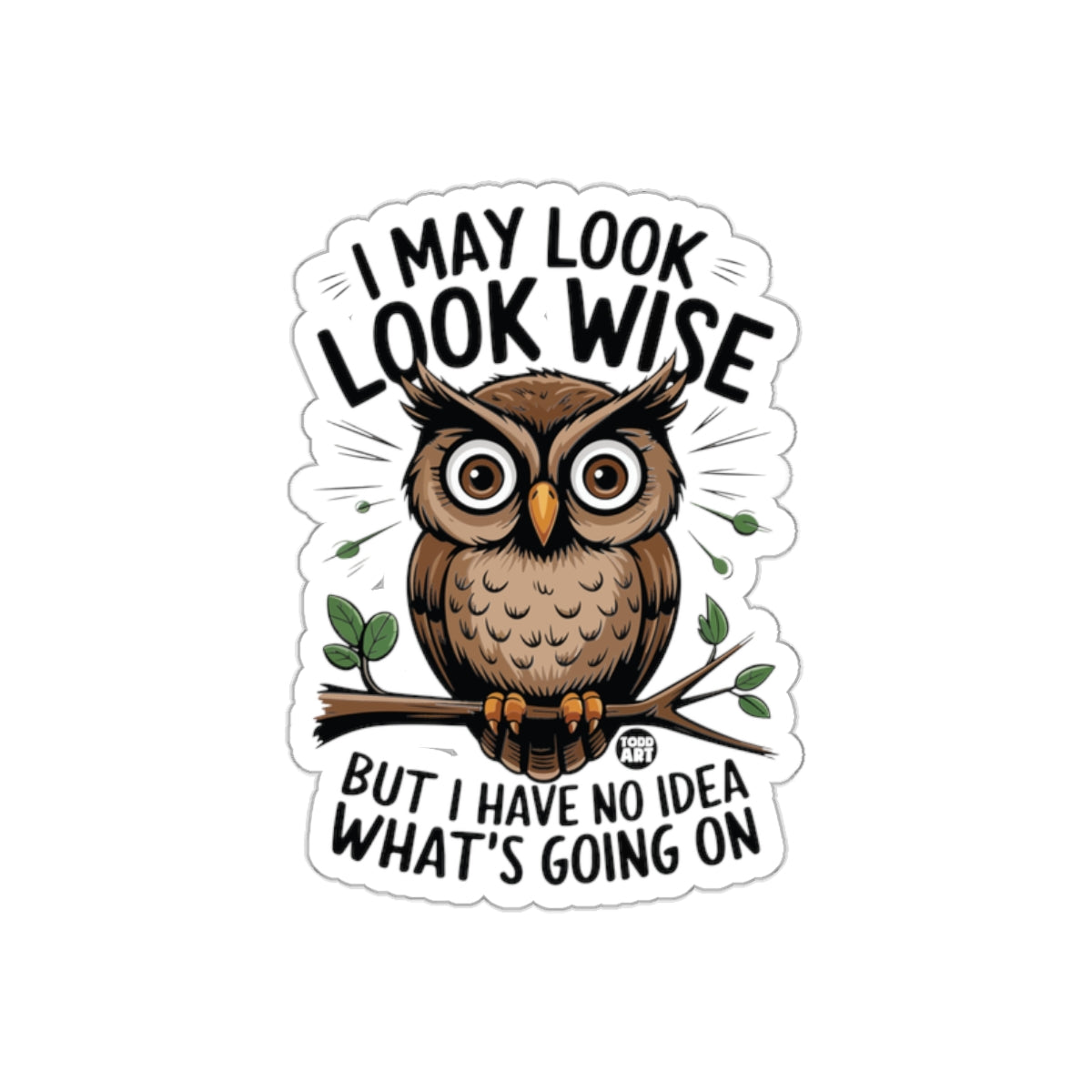 I May Look Wise Owl Funny Statement Sarcastic Stickers