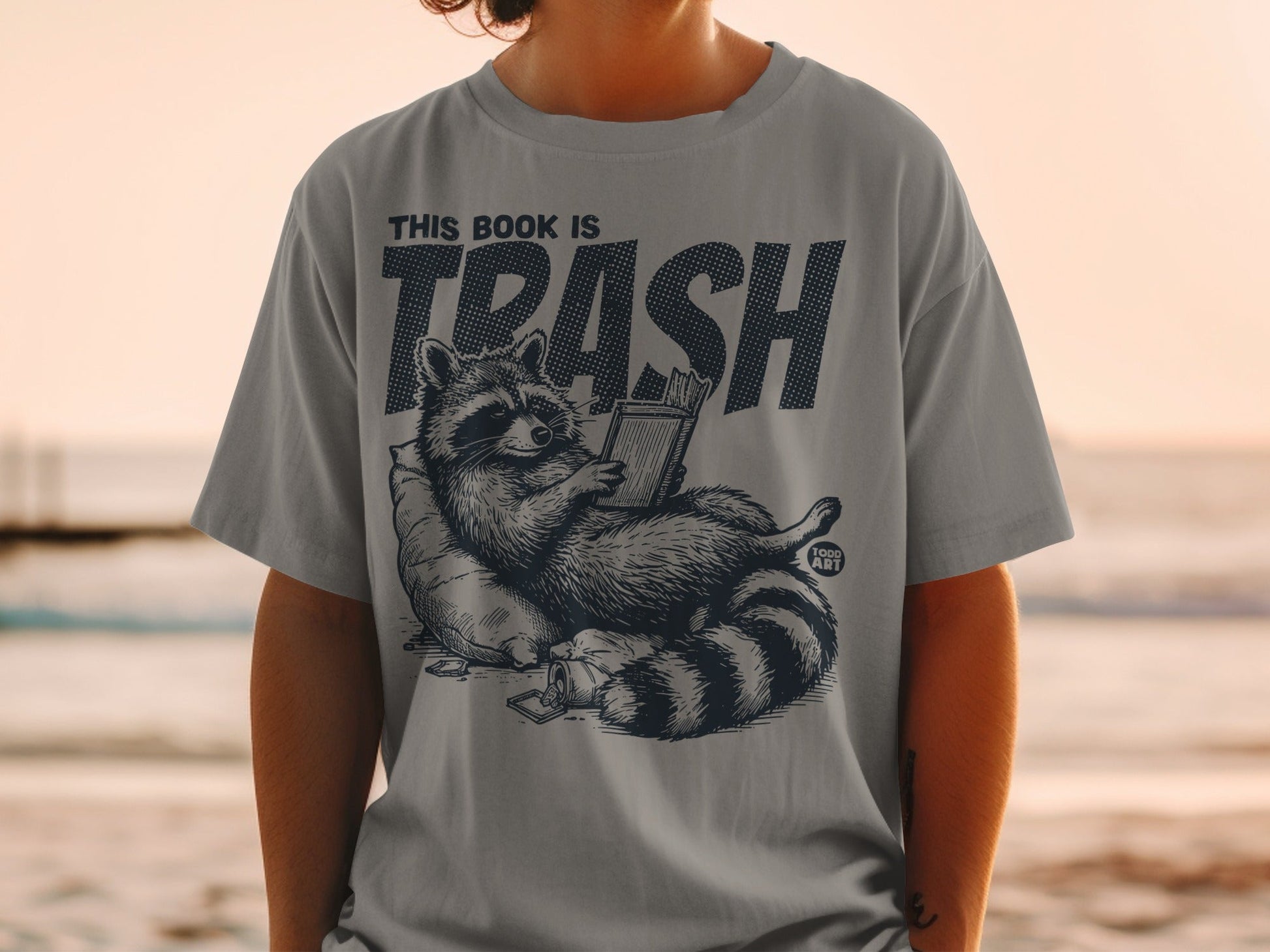 This Book is Trash Raccoon Graphic T-Shirt