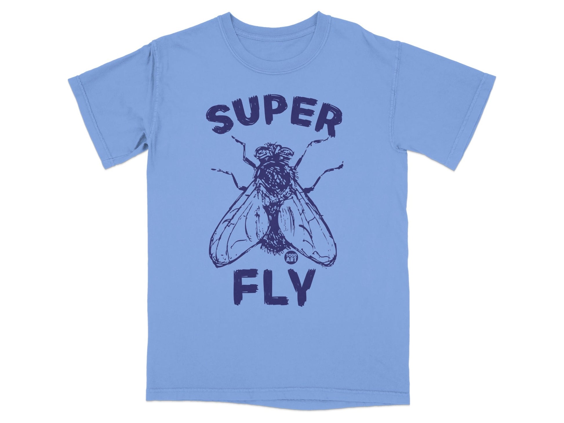 Super Fly Graphic Print Blue T-shirt