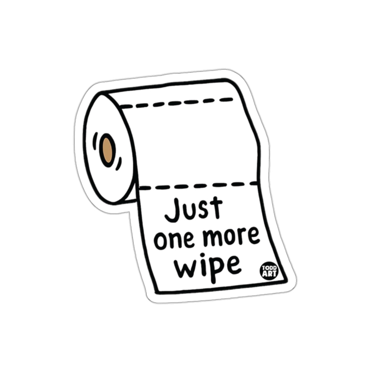 Just One More Wipe Humorous Toilet Paper Roll Stickers