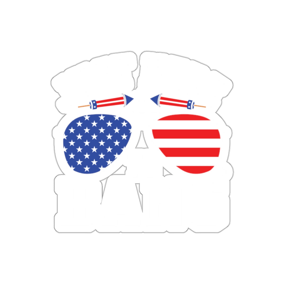 Patriotic American Flag Sunglasses Sticker