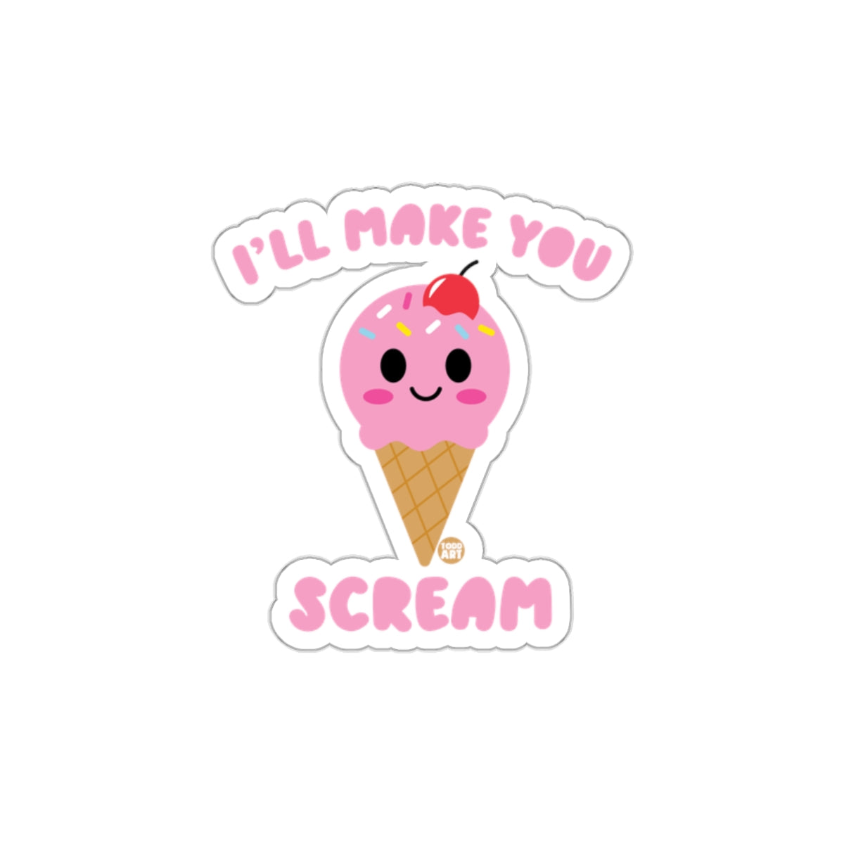 I'll Make You Scream Ice Cream Sticker Product