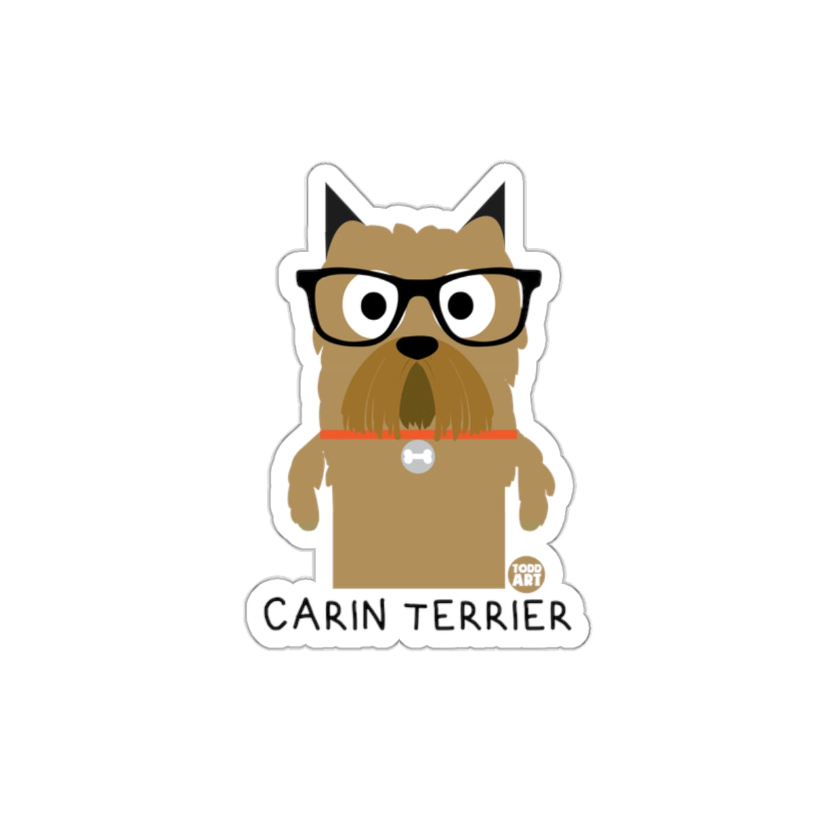 Cute Carin Terrier with Glasses Sticker Design