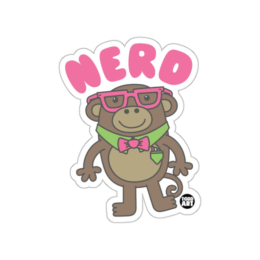 Cute Nerdy Monkey with Glasses Sticker Design