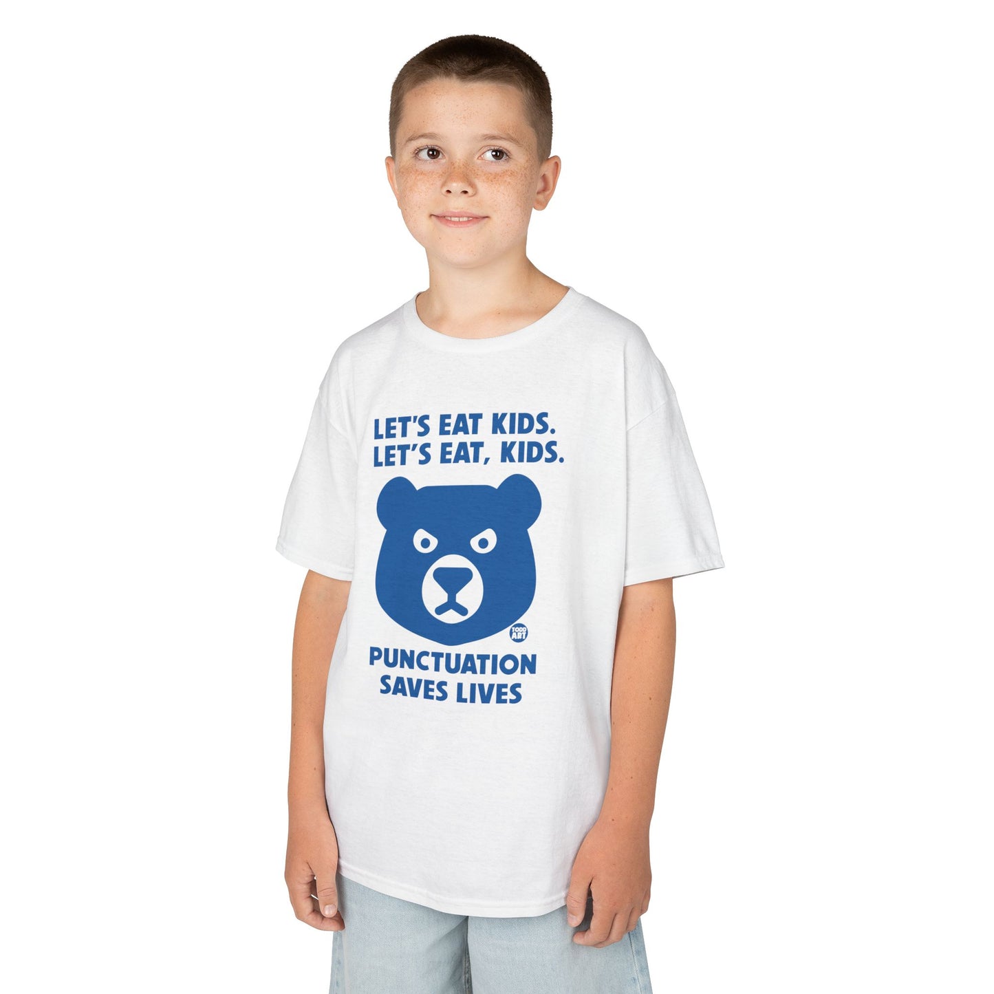 Let's Eat Kids Punctuation Saves Lives Tee Shirt
