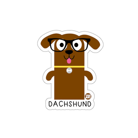 Adorable Dachshund Wearing Glasses Cartoon Sticker