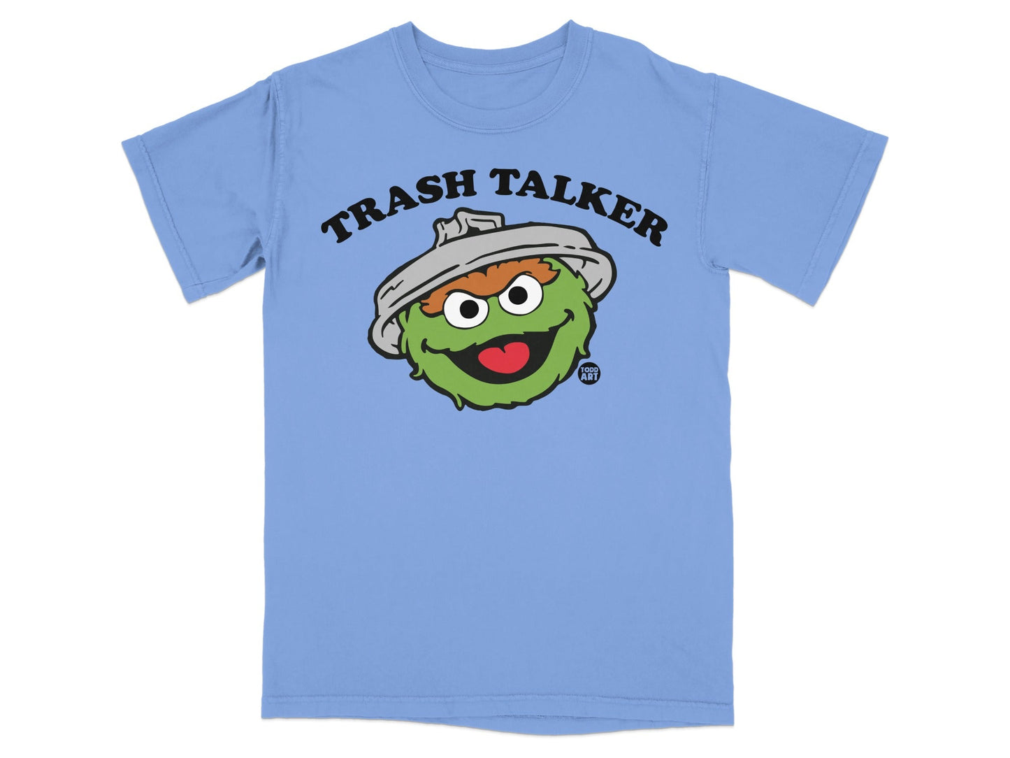 Oscar the Grouch from Sesame Street with "Trash Talker" text.