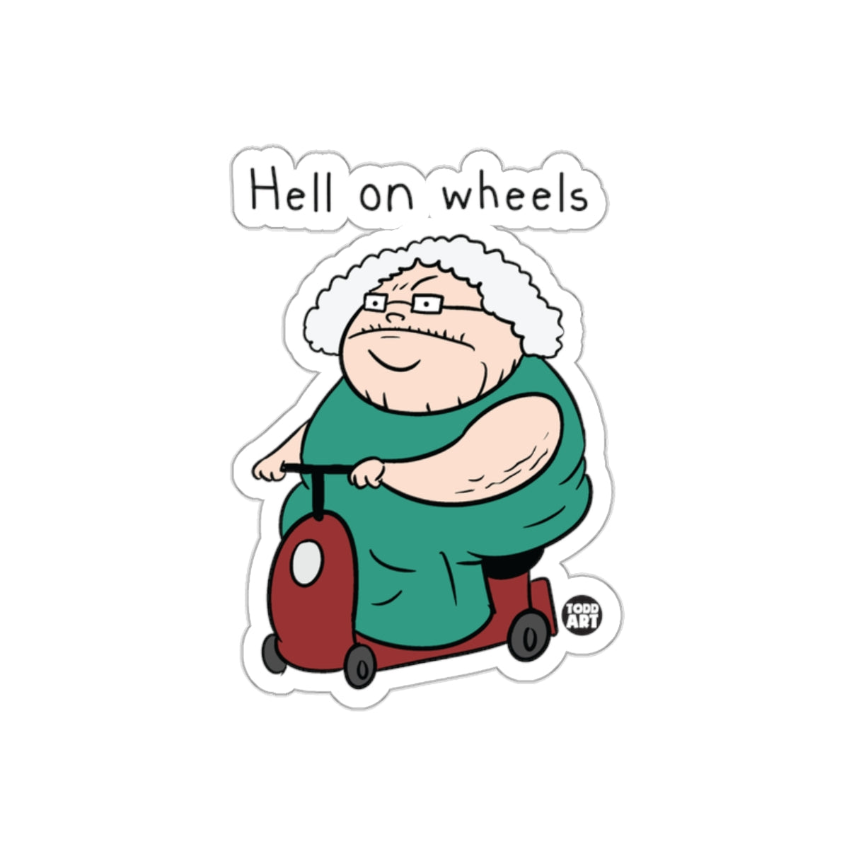 Hell On Wheels Grandma on Scooter Sticker