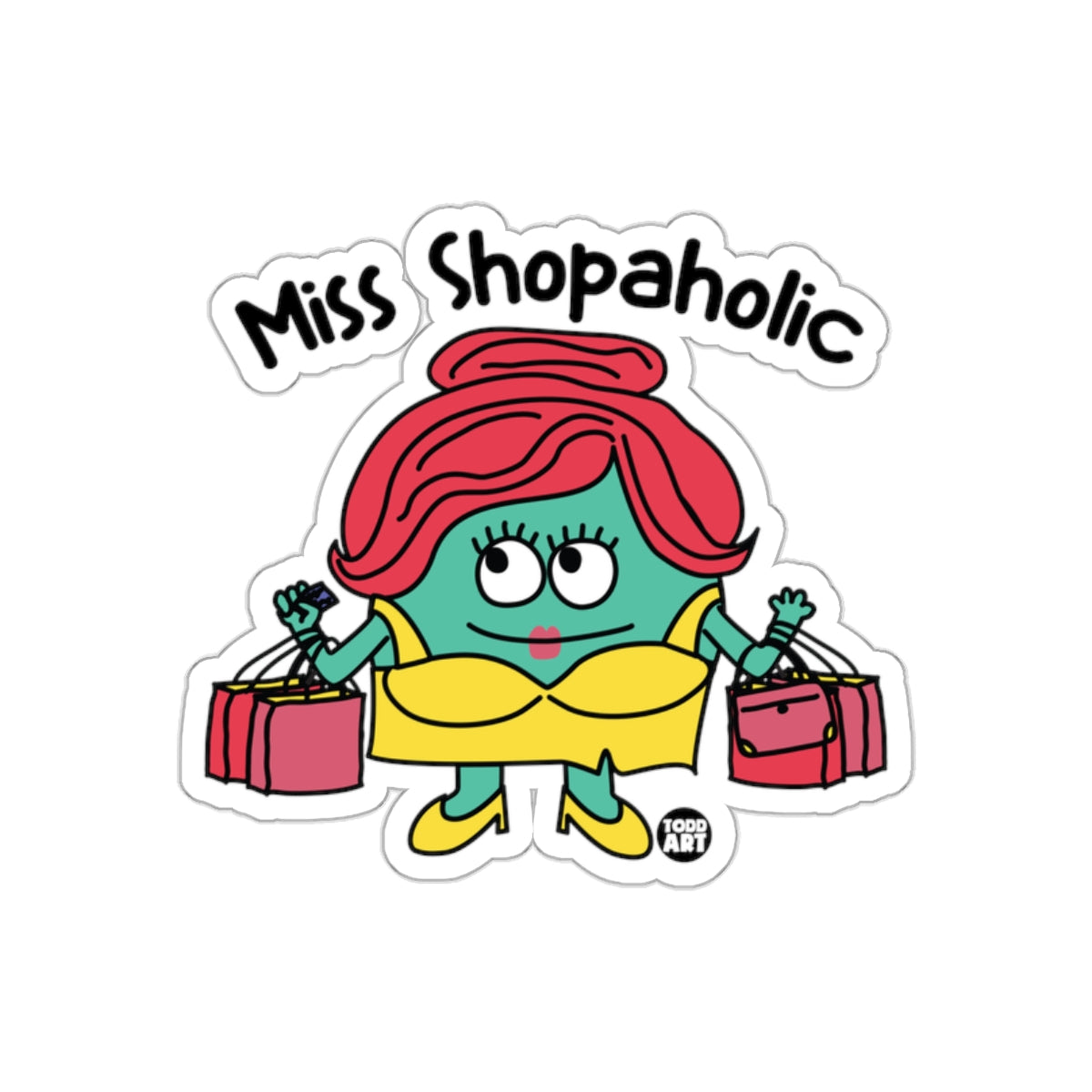 Miss Shopaholic Cartoon Character Sticker