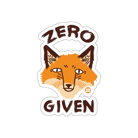 Zero Given Fox Fun Sticker for All Surfaces
