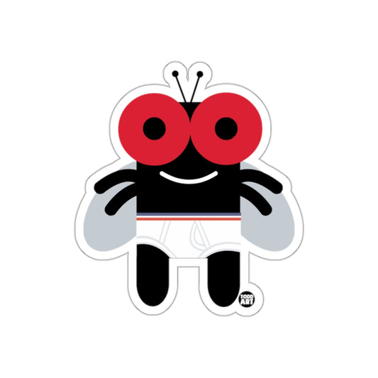 Cute Smiling Cartoon Fly Character Sticker Decal
