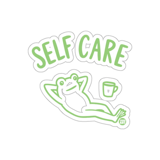 Relaxing Self Care Frog with Coffee Sticker product