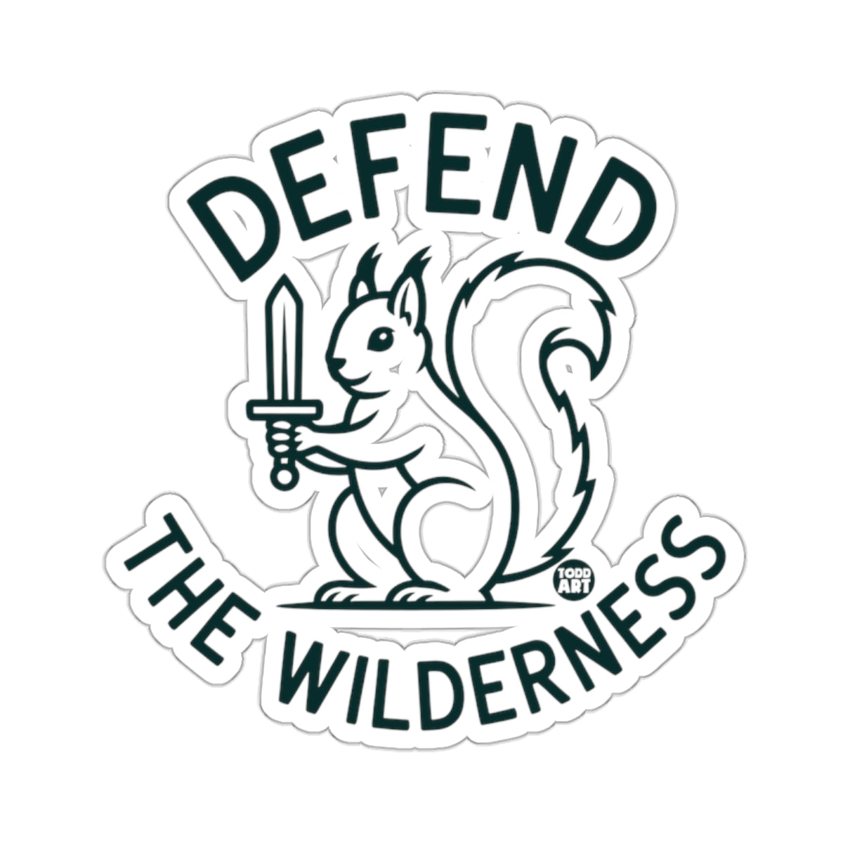 Defend the Wilderness Squirrel with Sword Image sticker