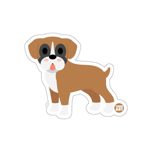 Cute Cartoon Boxer Dog Sticker for Dog Lovers