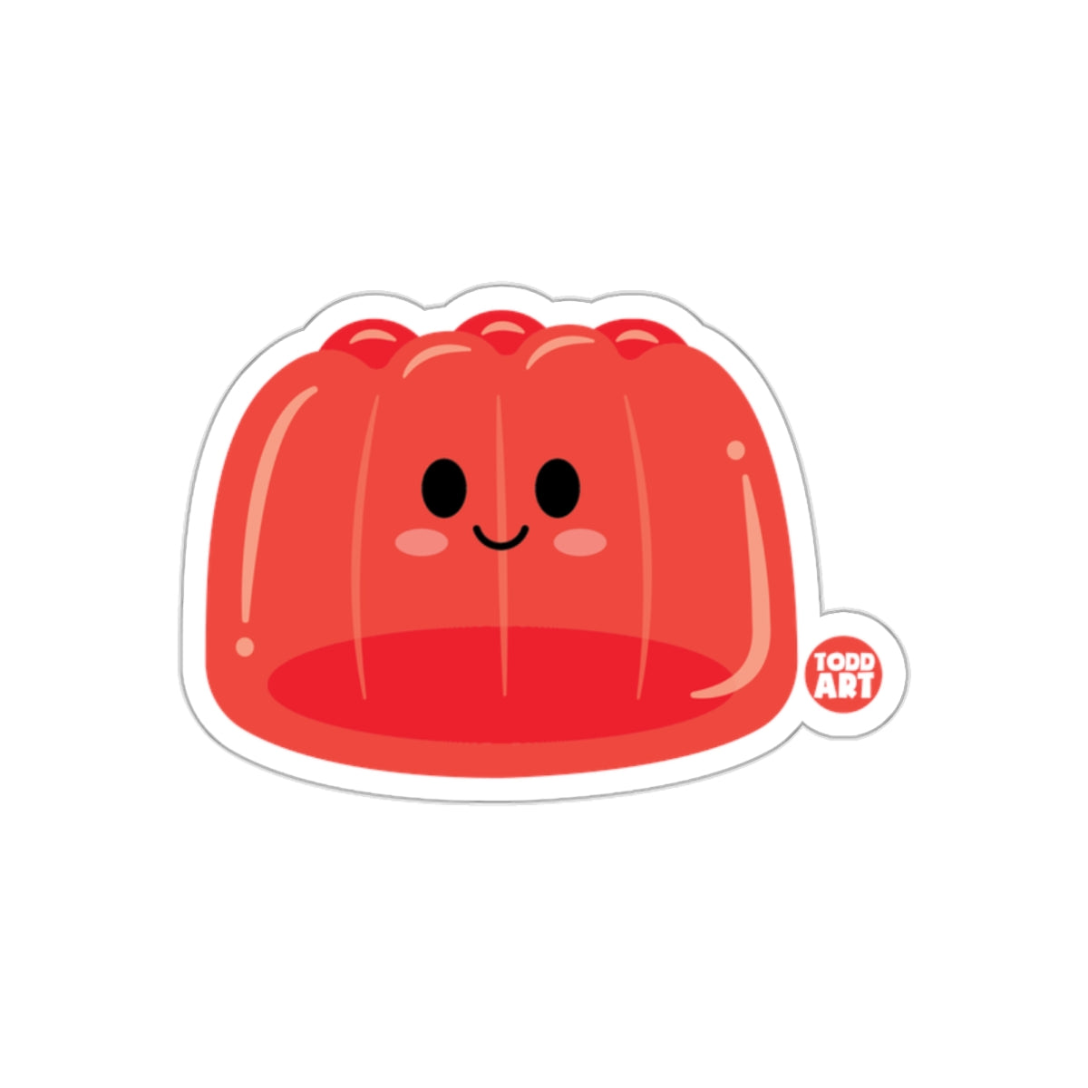 Cute Smiling Red Jello Cartoon Sticker for All Ages