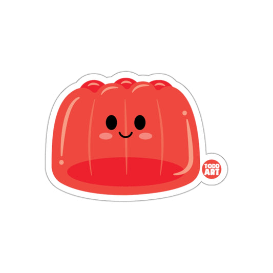 Cute Smiling Red Jello Cartoon Sticker for All Ages
