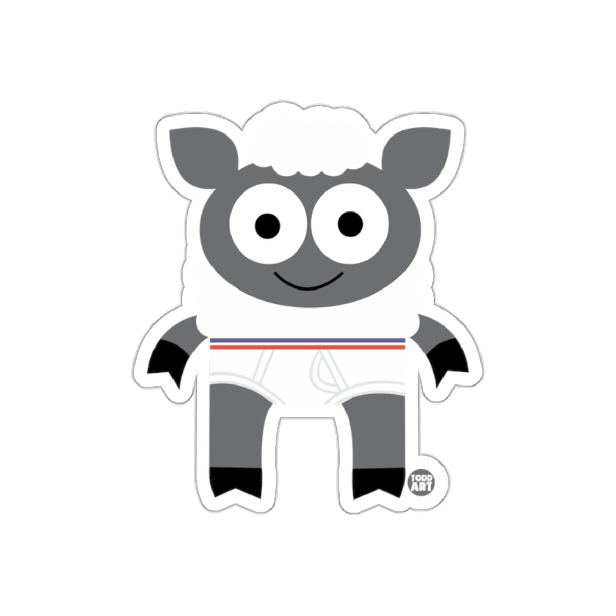 Adorable Cartoon Sheep with Large Eyes Sticker