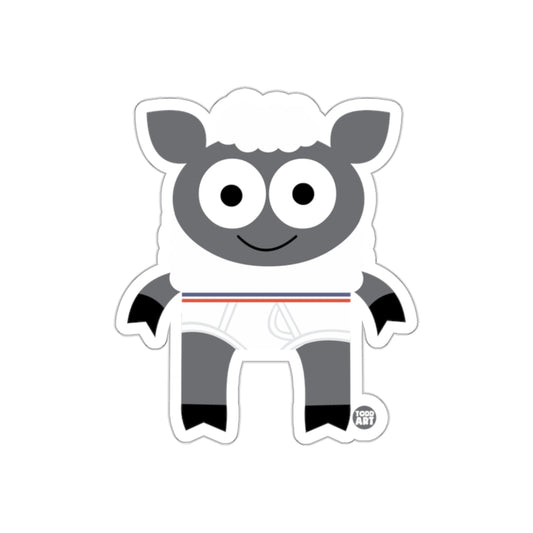 Adorable Cartoon Sheep with Large Eyes Sticker
